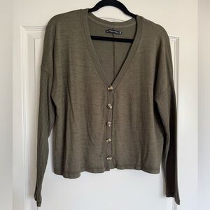 Abercrombie & Fitch Olive Green Cardigan Sz M